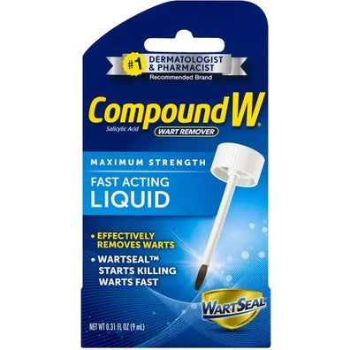 Compound W Maximum Strength Fast Acting Liquid Salicylic Acid Wart Remover 9ml