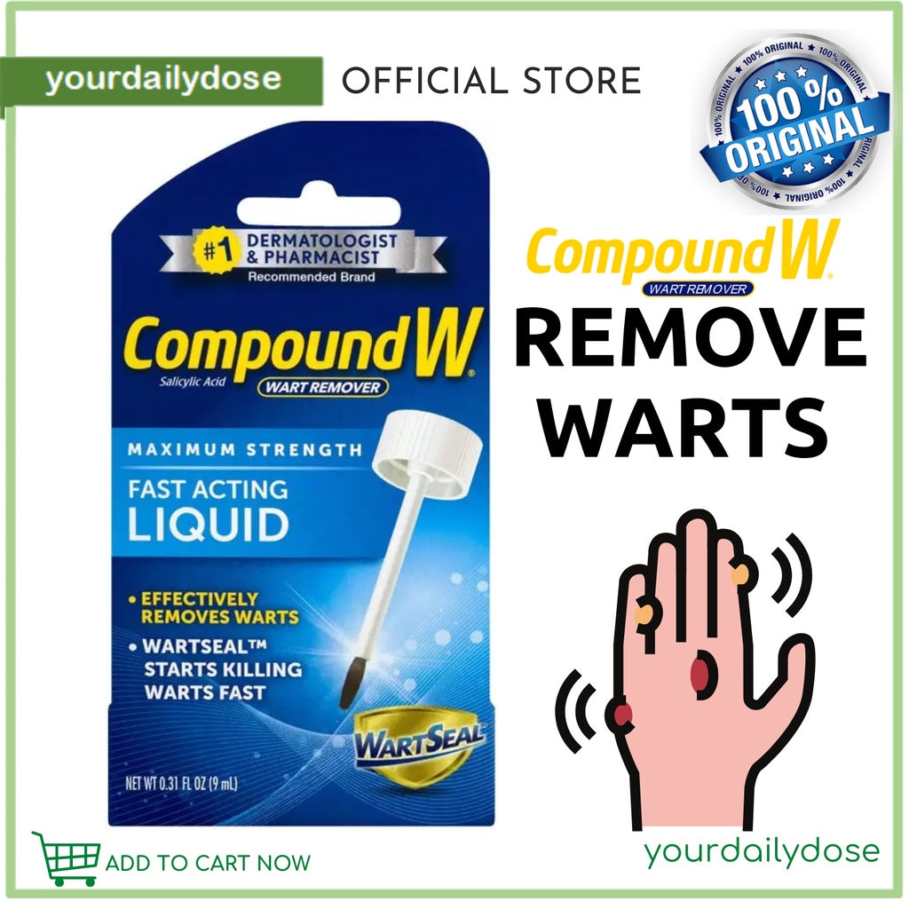 Compound W Maximum Strength Fast Acting Liquid Salicylic Acid Wart Remover 9ml