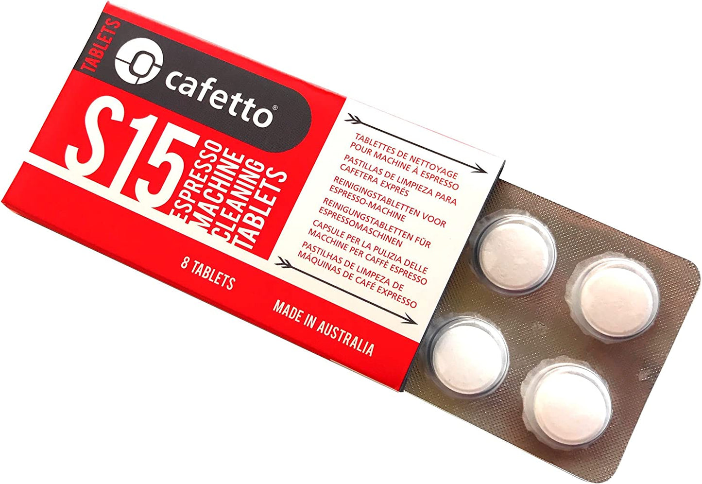 Cafetto S15 High Performance Espresso Machine Cleaning Tablets For Breville and Other Espresso