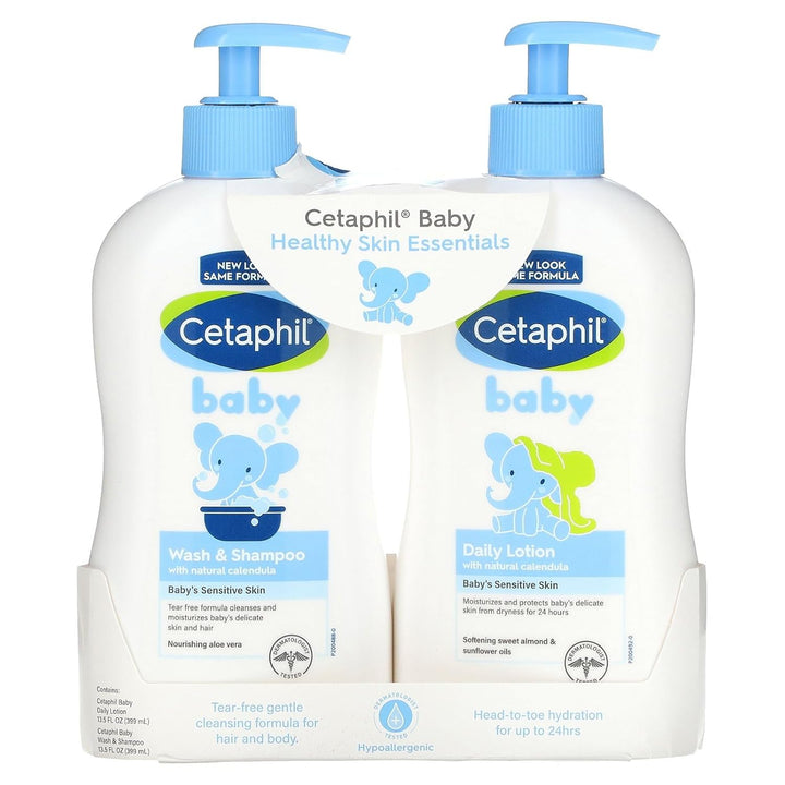 CETAPHIL BABY WASH &amp; SHAMPOO + DAILY LOTION VALUE PACK 399ML