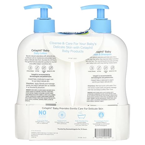CETAPHIL BABY WASH &amp; SHAMPOO + DAILY LOTION VALUE PACK 399ML