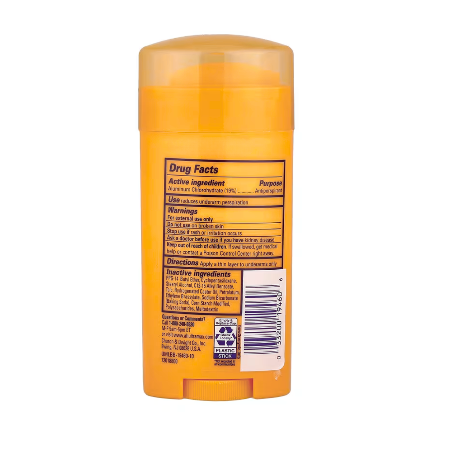 ARM & HAMMER ULTRA MAX Unscented Antiperspirant Deodorant 73g