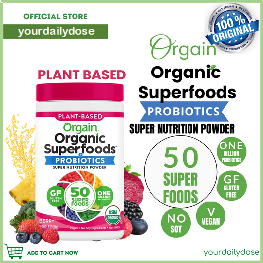 (Orgain) Organic Superfoods Probiotics Super Nutrition Powder Berry Flavored 280g