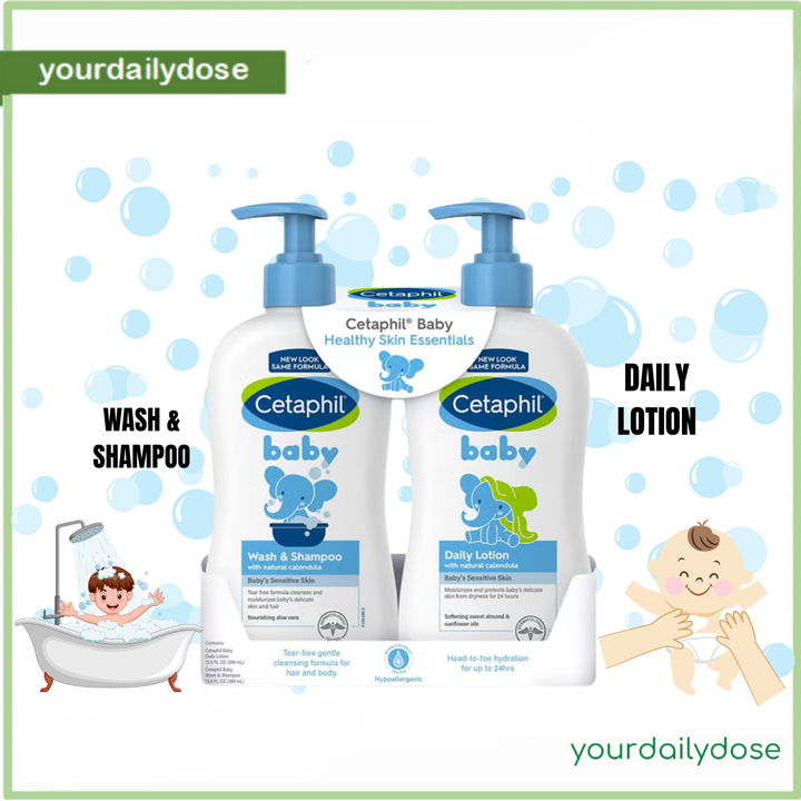CETAPHIL BABY WASH &amp; SHAMPOO + DAILY LOTION VALUE PACK 399ML