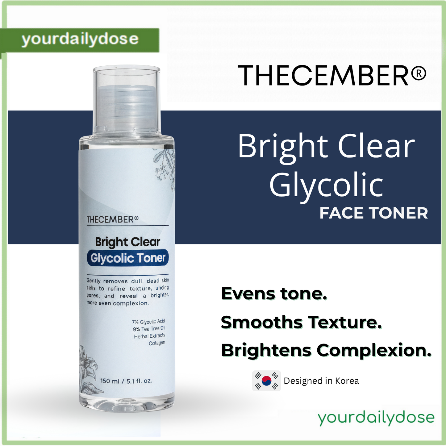 THECEMBER Bright Clear Glycolic Toner 150ml