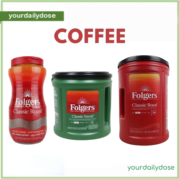 Folgers Classic Coffee - Ground Coffee 1.23kg | Instant Coffee 453g | Decaffeinated Coffee 816g