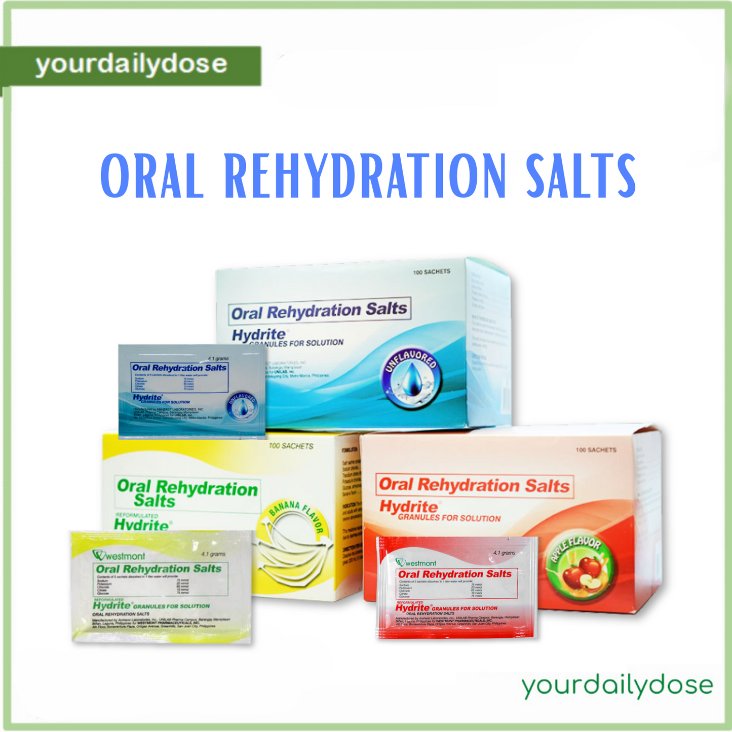HYDRITE GRANULES for SOLUTION APPLE/BANANA/UNFLAVORED 1 sachet