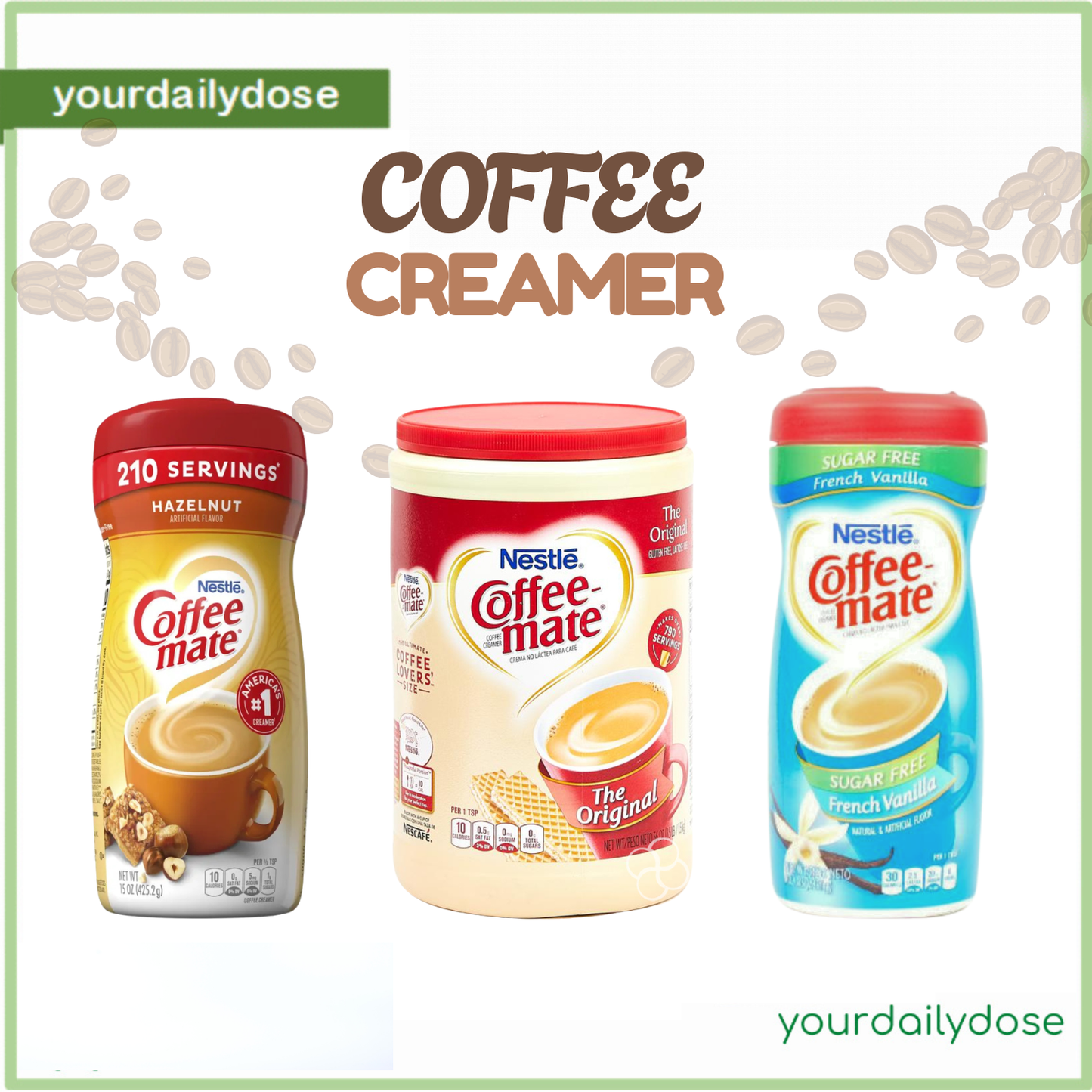 Nestlé Coffee-Mate Coffee Creamer - Original/French Vanilla/Hazelnut, 10-56 oz