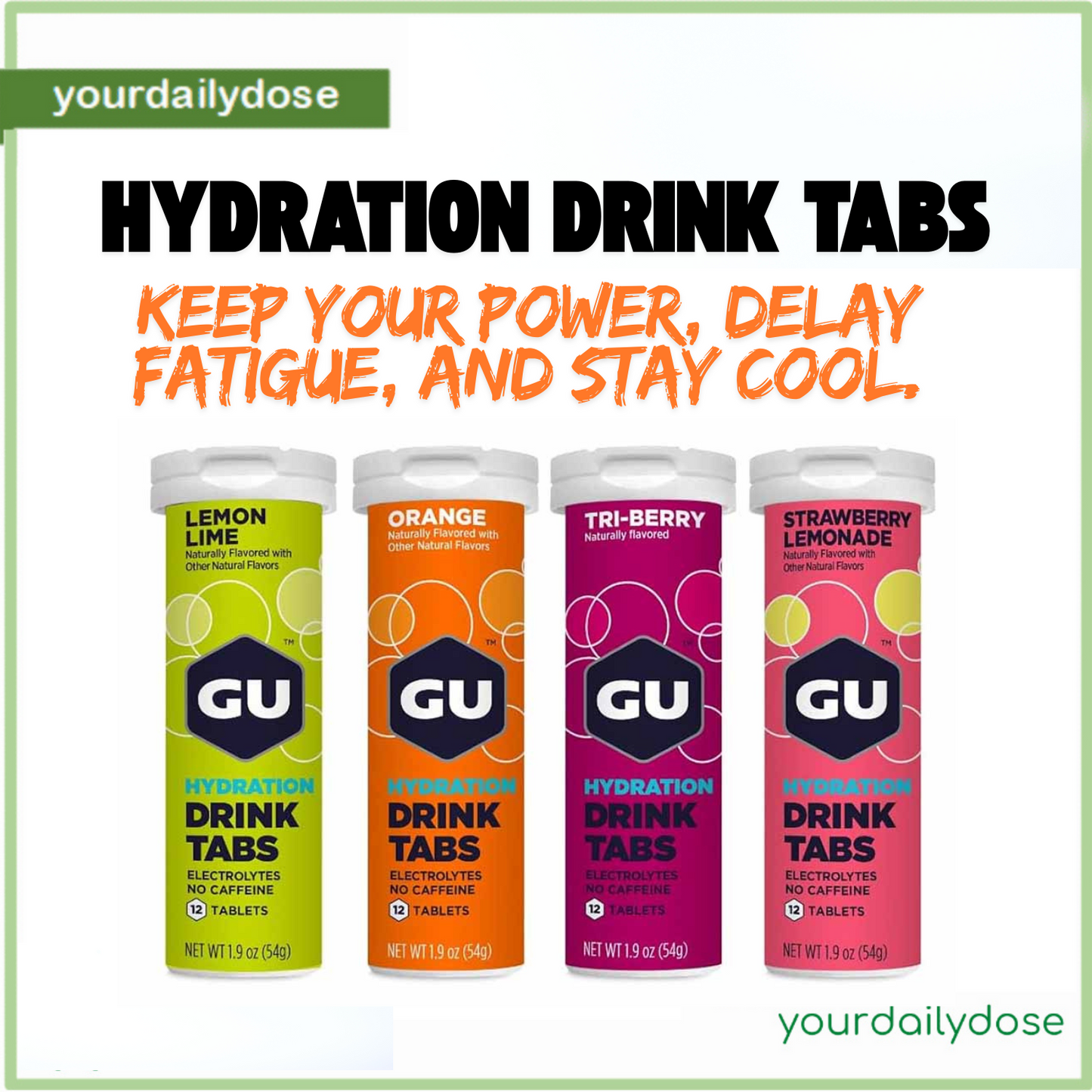 GU HYDRATION DRINK ELECTROLYTE 12 TABLETS