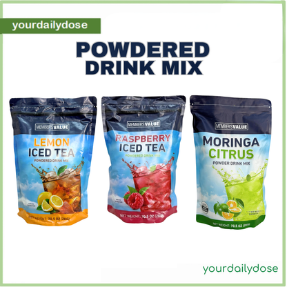 Member's Value LEMON ICED TEA/MORINGA CITRUS/RASPBERRY ICED TEA Powdered Drink Mix 2KG