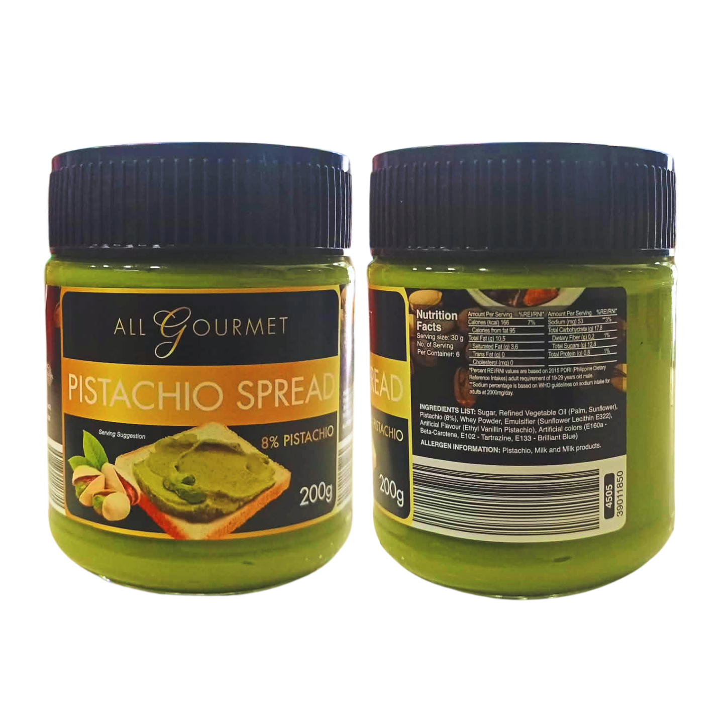 ALL GOURMET PISTACHIO SPREAD (8% PISTACHIO) 200G