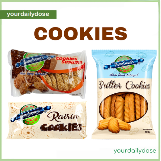 Bongbong's Cookies - Sesame 160 | Butter 180g | Raisin 190g