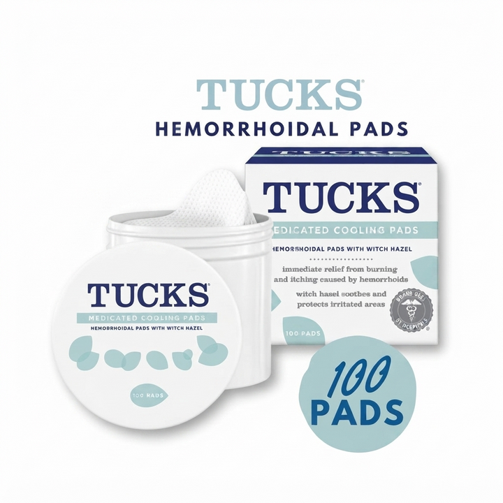 TUCKS Medicated Cooling Pads Hemorrhoidal pads w/ witch hazel 100pads