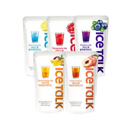ICE TALK ADE Korean Pouch Drinking Juice 230ml (10PCS/1BOX ) EXP:JUNE 2026 (MAX. 5 BOXES PER ORDER)