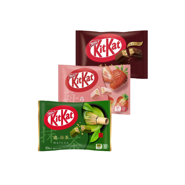 KIKTKAT Mini Bitter Sweet Chocolate | Matcha Chocolate | Strawberry Chocolate 113g