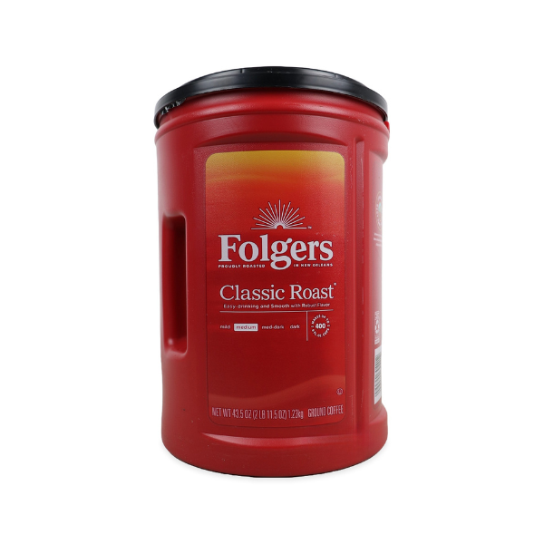 Folgers Classic Coffee - Ground Coffee 1.23kg | Instant Coffee 453g | Decaffeinated Coffee 816g