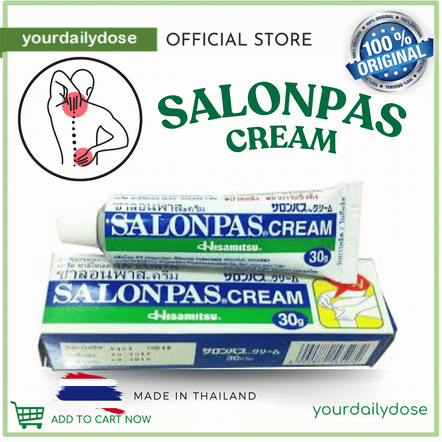 Salonpas Cream for Relief Minor Aches and Pain (30g)