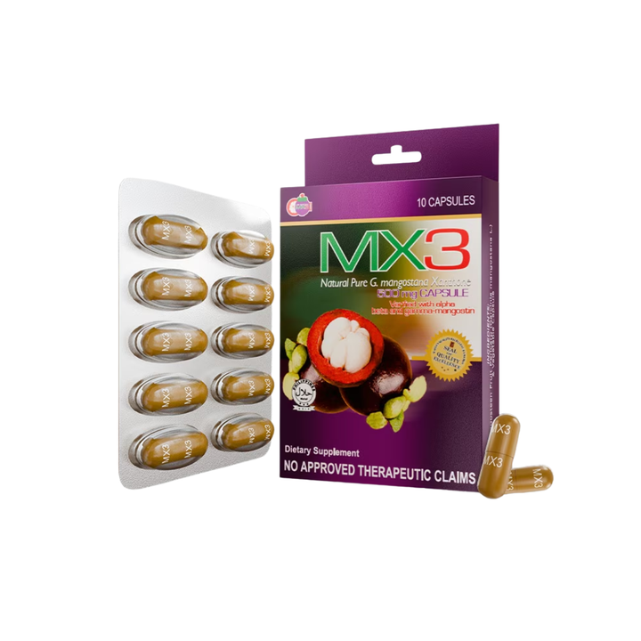 MX3 MANGOSTEEN CAPSULE 500MG 10 CAPSULES