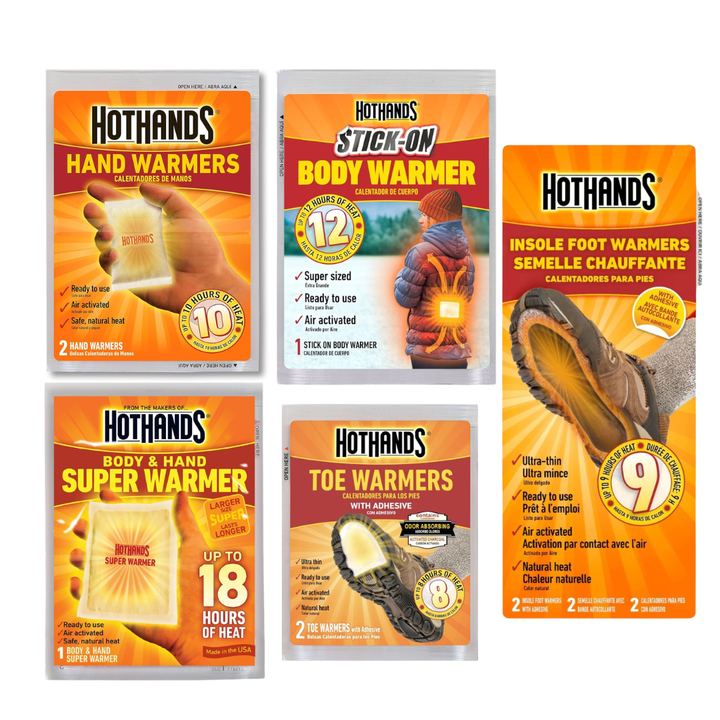 HotHands TOE| FEET| HAND I BODY Warmers heat packs with adhesive