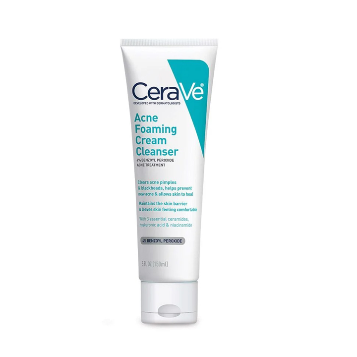 Cerave Acne Foaming Cream Cleanser 4% BENZOYL PEROXIDE ACNE TREATMENT 150ml