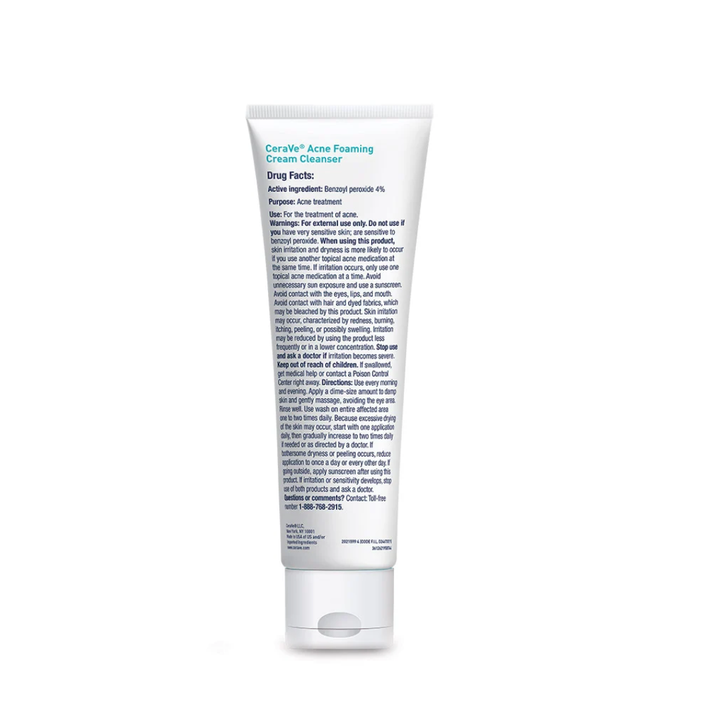 Cerave Acne Foaming Cream Cleanser 4% BENZOYL PEROXIDE ACNE TREATMENT 150ml