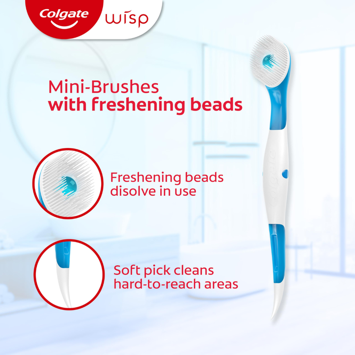 Colgate Max Fresh Wisp Disposable Mini Toothbrush, Peppermint - 24 Count