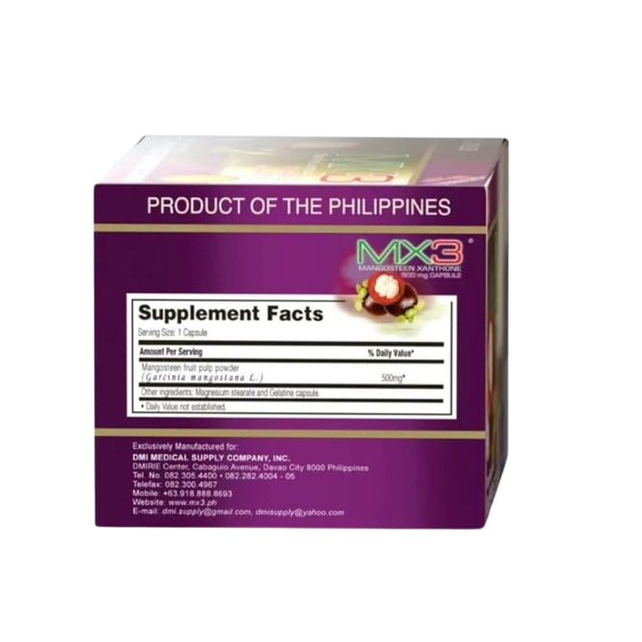 MX3 MANGOSTEEN CAPSULE 500MG 10 CAPSULES