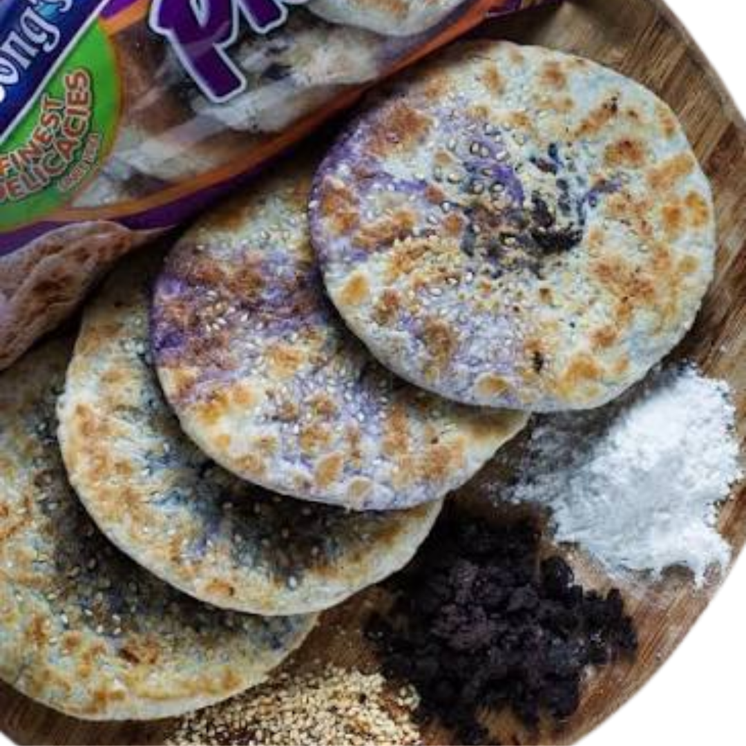 Bongbong’s Piaya Bulk Order Box in Plain, Ube, or Combo Flavors (30 TO 50 PACKS)