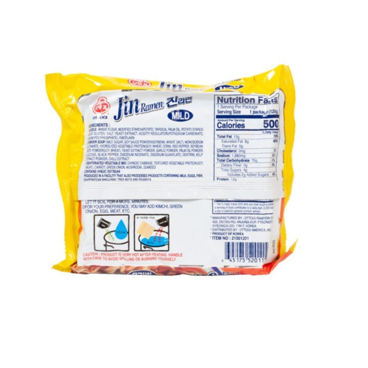 OTTOGI Jin Ramen Spicy/ Mild Flavor 120g
