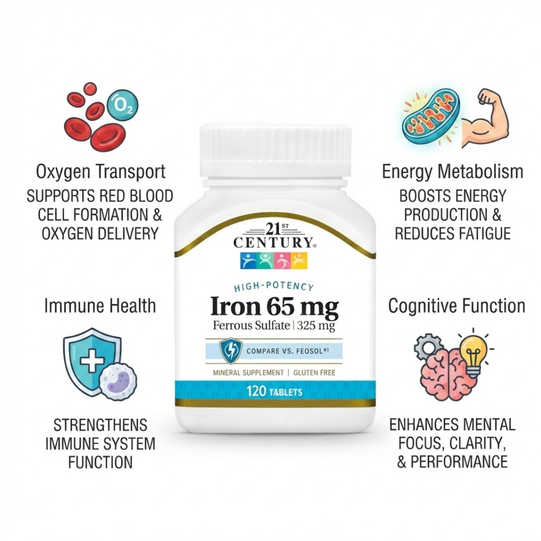 21st Century, Iron 65 mg, 120 Tablets