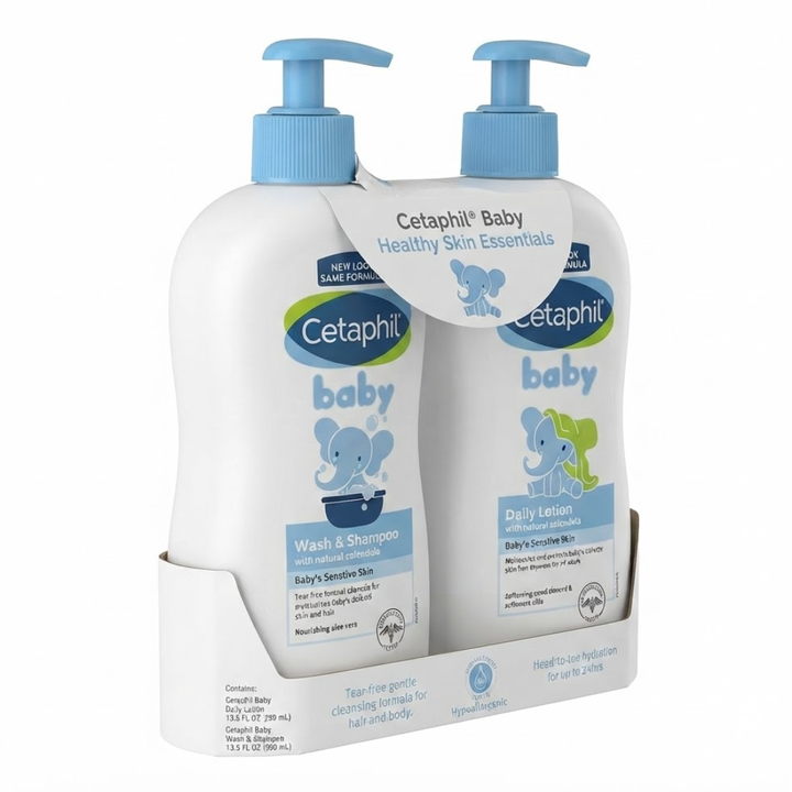 CETAPHIL BABY WASH &amp; SHAMPOO + DAILY LOTION VALUE PACK 399ML