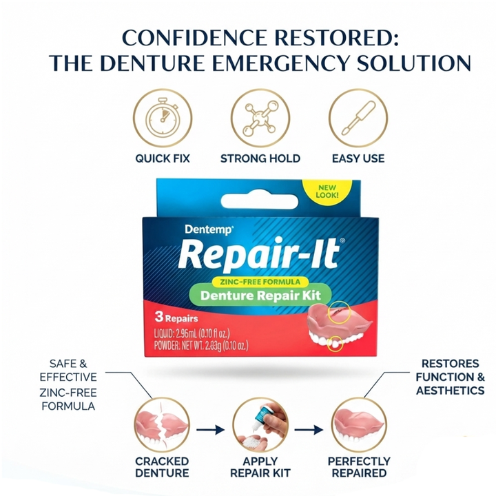 DENTEMP Repair-IT 3 REPAIRS DENTURE REPAIR KIT