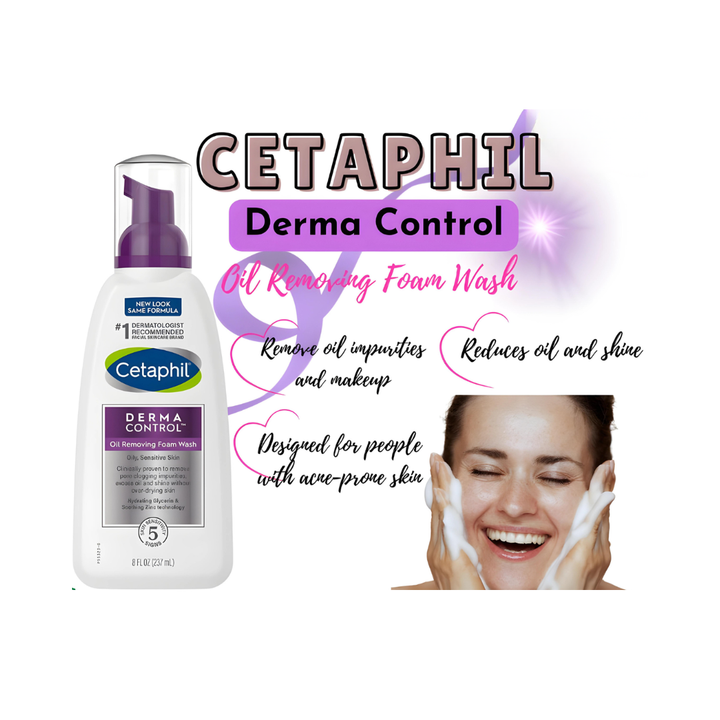 Cetaphil  Dermacontrol Oil Removing Foam Wash, 8oz(237ml), Fragrance Free