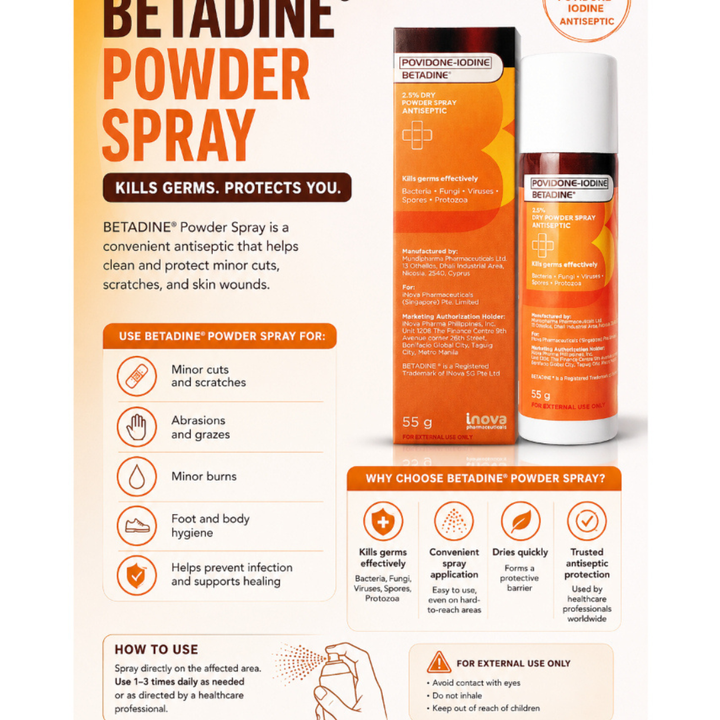 Betadine Dry Powder Spray 55 GRAMS