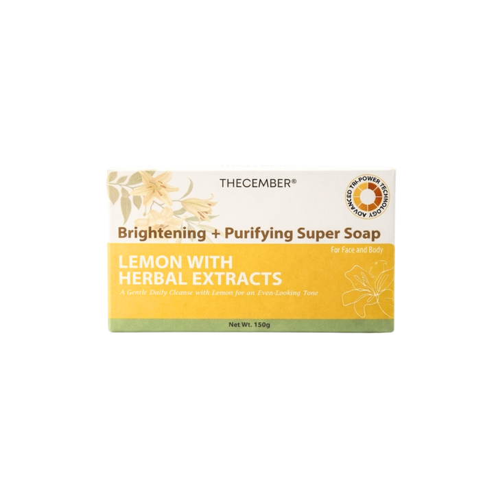 THECEMBER Lemon with Herbal Extracts Soap 150g | Refreshing Face &amp; Body Soap