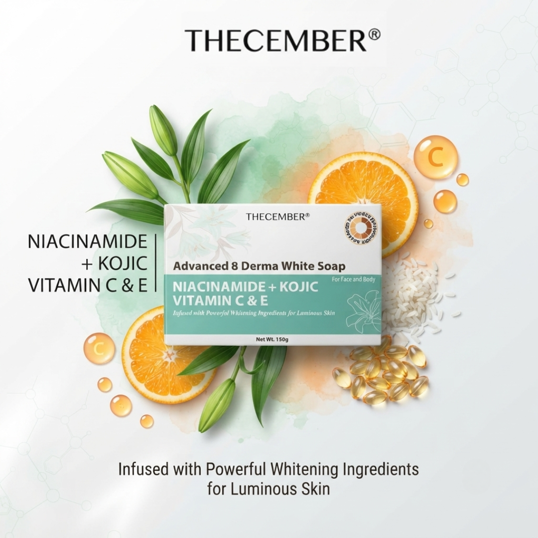 THECEMBER Niacinamide, Kojic, Vitamin C &amp; E Soap 150g | Brightening Face &amp; Body Cleansing Bar