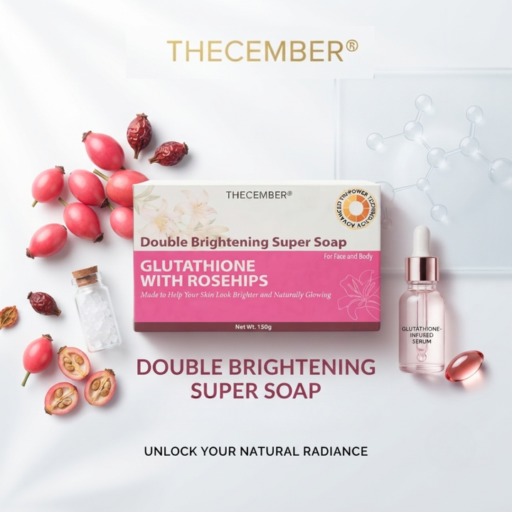 THECEMBER Glutathione with Rosehips Soap 150g | Brightening &amp; Nourishing Face &amp; Body Soap