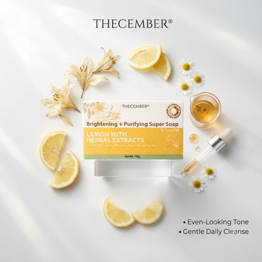 THECEMBER Lemon with Herbal Extracts Soap 150g | Refreshing Face &amp; Body Soap
