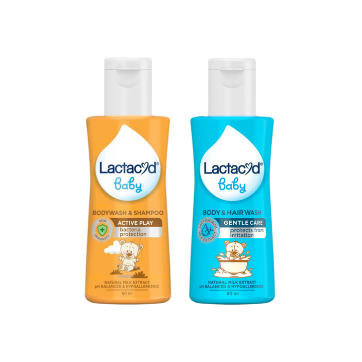 LACTACYD BABY HAIR &amp; BODY WASH I GENTLE CARE I ACTIVE PLAY 150ml I 60ml