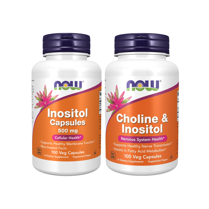 NOW Inositol 500MG (CELLULAR HEALTH) I Choline and Inositol( NERVOUS SYSTEM HEALTH) 100CAPSULES