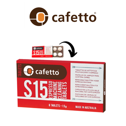 Cafetto S15 High Performance Espresso Machine Cleaning Tablets For Breville and Other Espresso