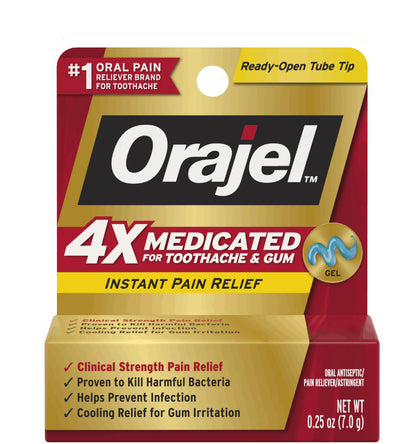 Orajel Instant Pain Relief Gel Severe Toothache 0.25 oz 7.0g