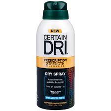 Certain Dri Prescription Strength Antiperspirant Deodorant Dry Spray for Men and Women 119g