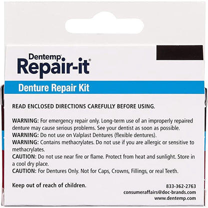 DENTEMP Repair -IT DENTURE REPAIR KIT fix broken denture