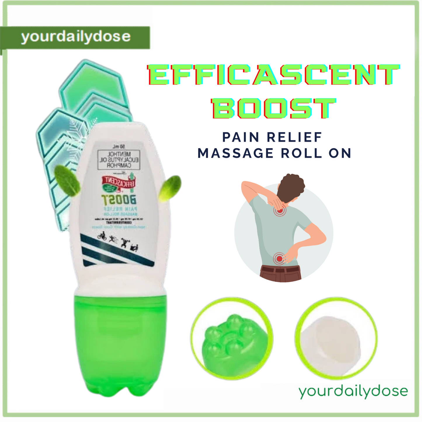 EFFICASCENT BOOST PAIN RELIEF MASSAGE ROLL ON 50ML