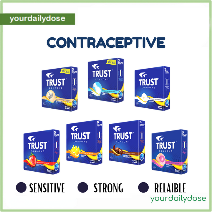 TRUST CONDOM ALL VARIANTS AND SCENTS AVAILABLE 3PCS PER PACK