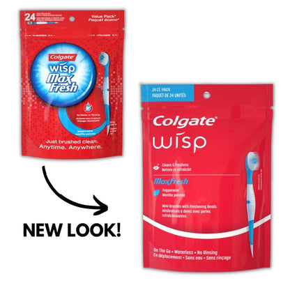 Colgate Max Fresh Wisp Disposable Mini Toothbrush, Peppermint - 24 Count