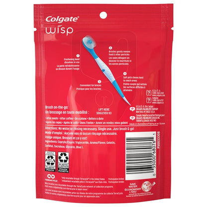 Colgate Max Fresh Wisp Disposable Mini Toothbrush, Peppermint - 24 Count