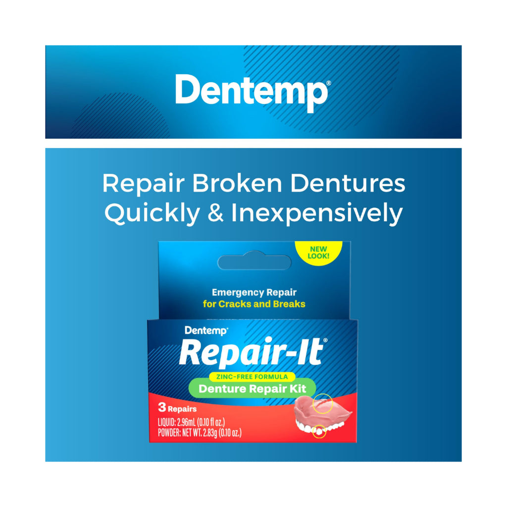 DENTEMP Repair -IT DENTURE REPAIR KIT fix broken denture