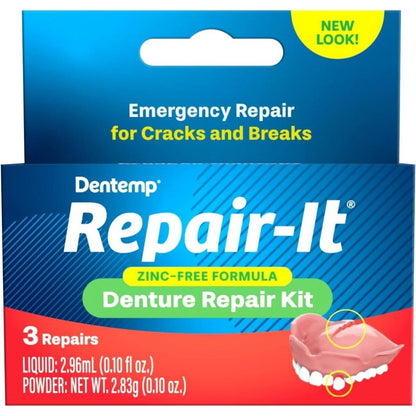 DENTEMP Repair -IT DENTURE REPAIR KIT fix broken denture